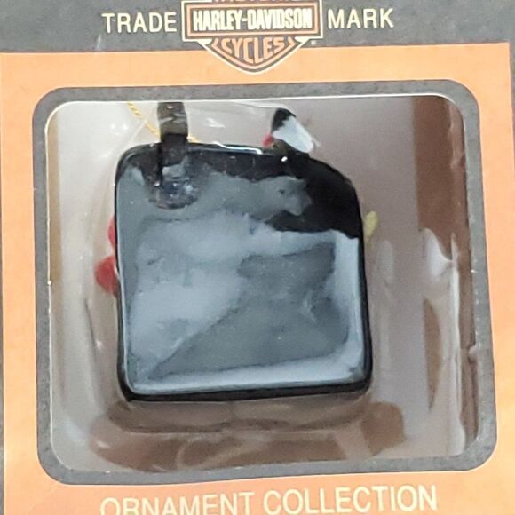 Vtg 2000 Harley Davidson North Pole Motorcycle Club Ornament Elf in Saddlebag - Picture 4 of 5